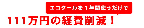 エコクールを1年間使うだけで111万円の経費削減!